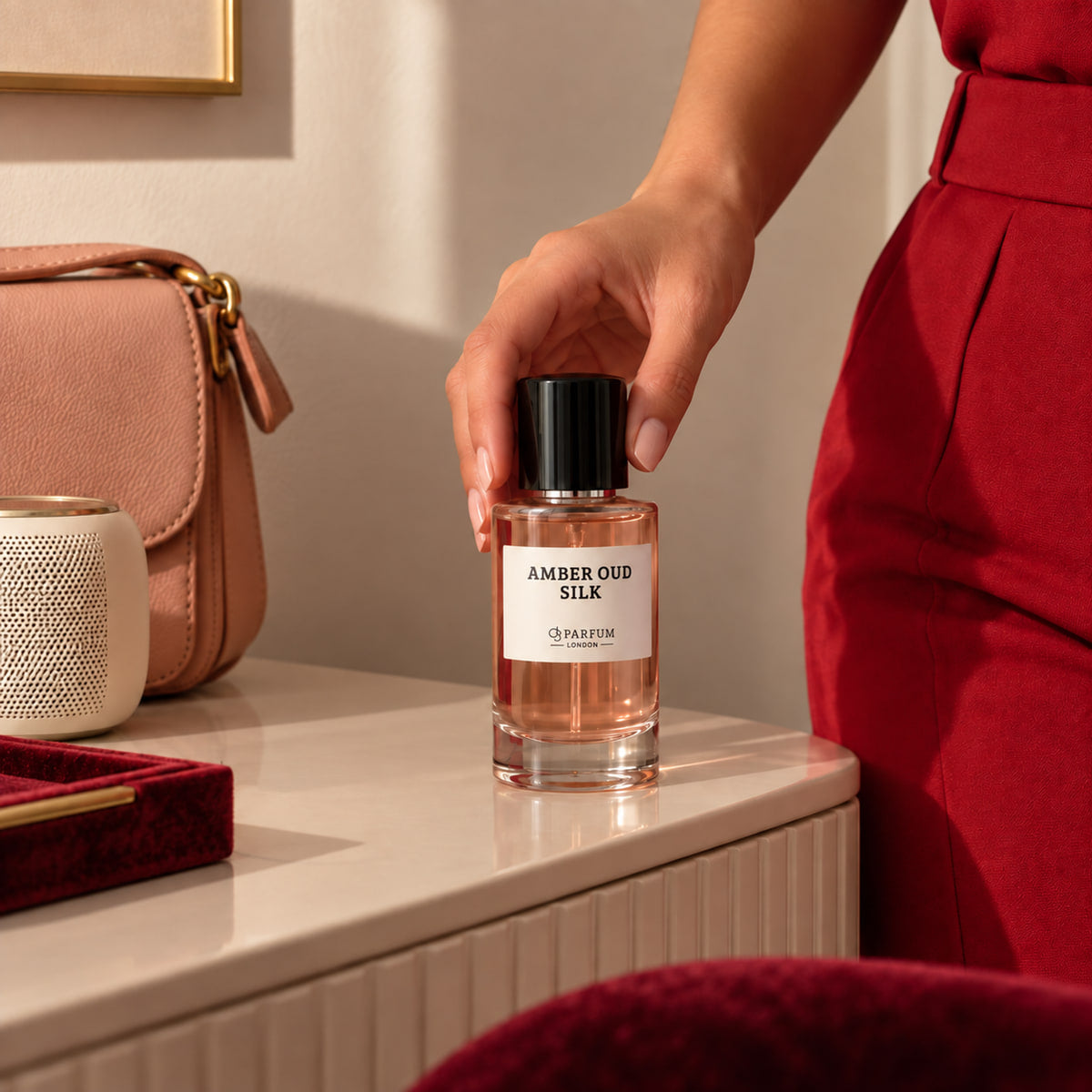 Amber Oud Silk — Product in hand