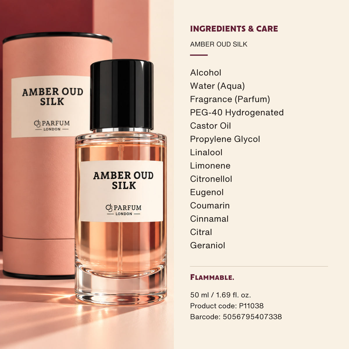 Amber Oud Silk — Ingredients and care
