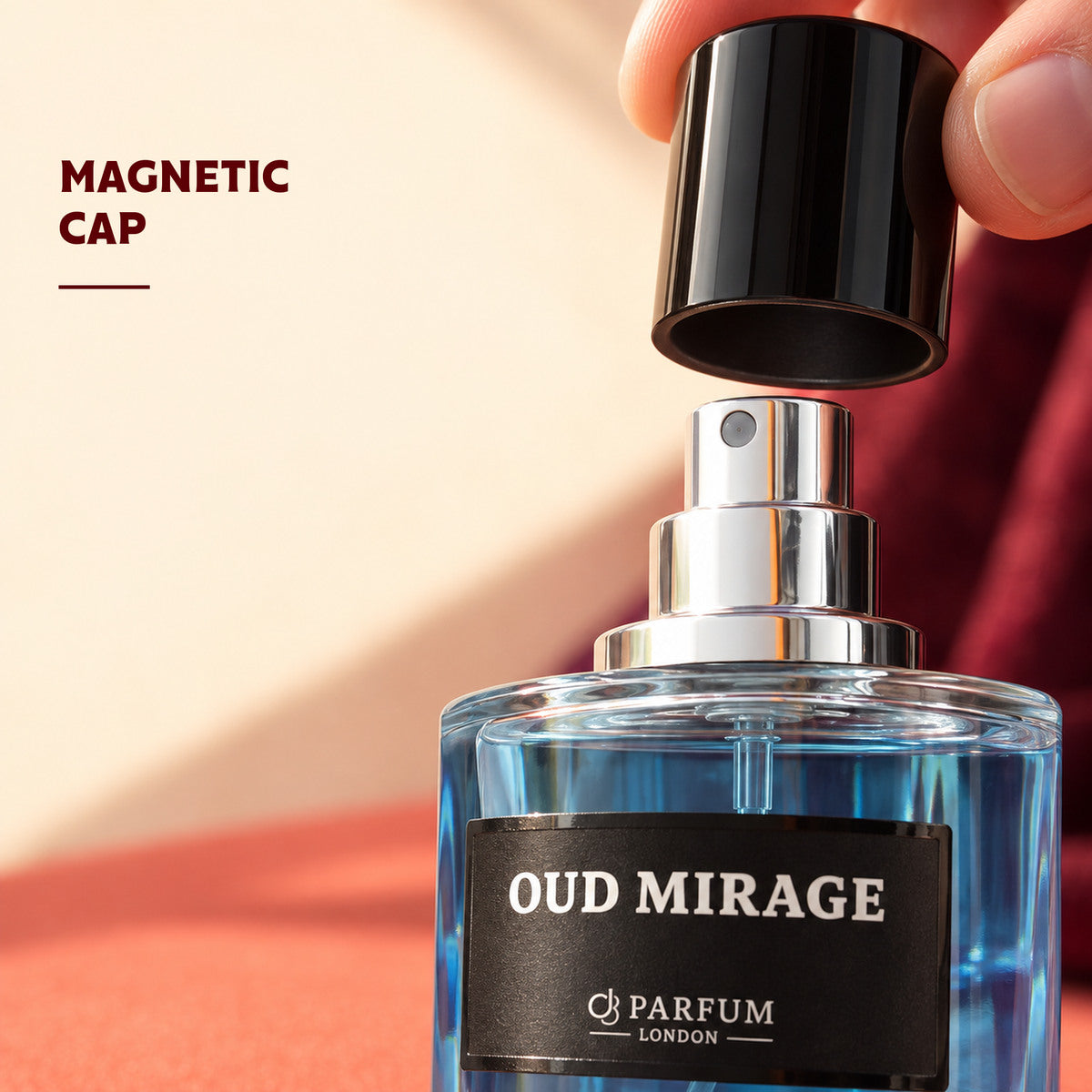 Oud Mirage — Magnetic cap detail